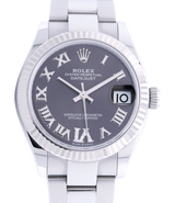 Rolex Datejust 31, Dark Grey Diamond Dial. Ref: 278274 (B/P 2022) — watch photographed by Tempvs Watches