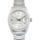 Rolex Datejust Midsize 18k White Gold watch with Silver Dial, Ref: 6827 — watch photographed by Tempvs Watches