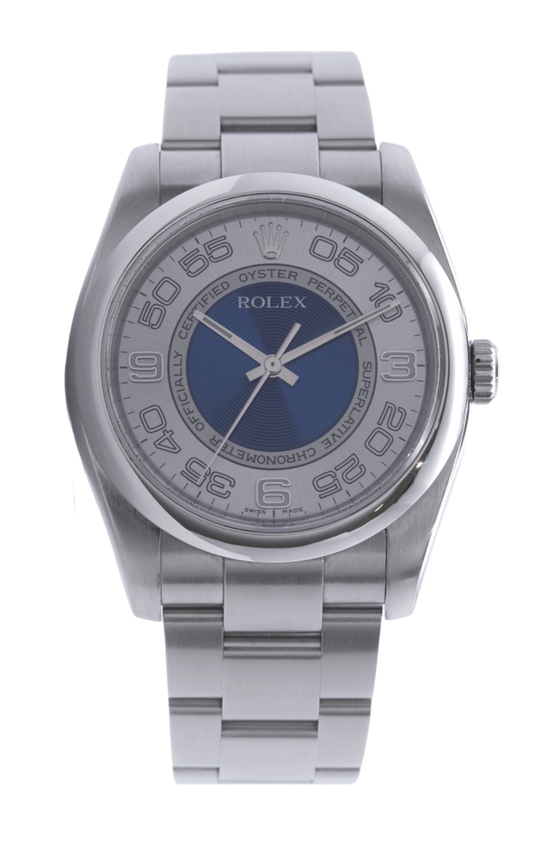 Rolex Oyster Perpetual 36, Blue/Silver Bullseye Dial. Ref: 116000 (Papers 2013)