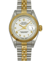 Rolex Ladies Datejust Steel & Gold, White Roman Numeral Dial. Ref: 69173 — watch photographed by Tempvs Watches