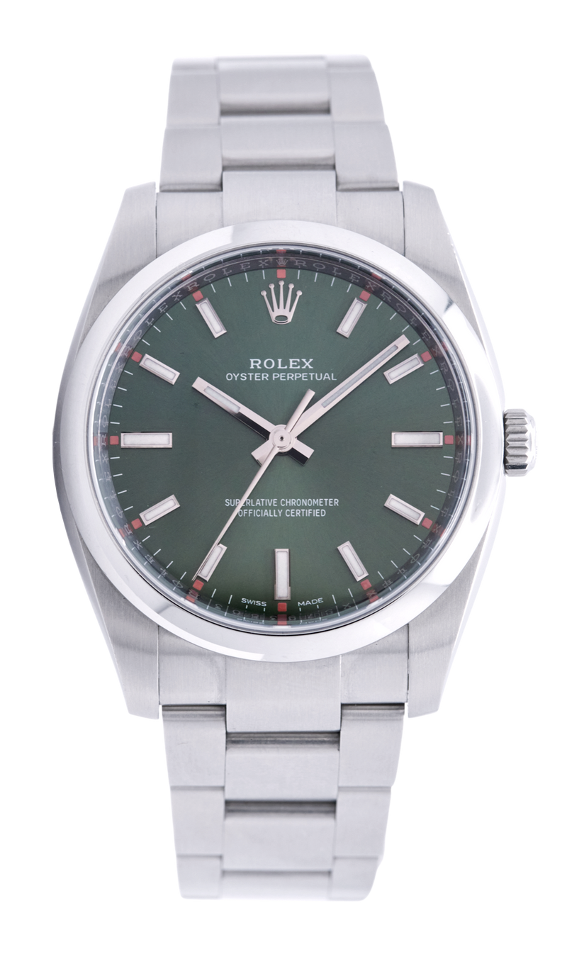Rolex Oyster Perpetual 34, Olive Green Dial. Ref: Card 2 – Tempvs Watches