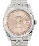 Rolex Datejust 36, Salmon Baton Dial. Jubilee Bracelet. Ref: 116200 (Papers 2008)