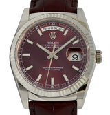 Rolex Day-Date 36, White Gold with Cherry Dial. Ref: 118139