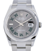 Rolex Datejust 36, Stainless Steel. Wimbledon Dial. Ref: 126200 (B/P 2022)
