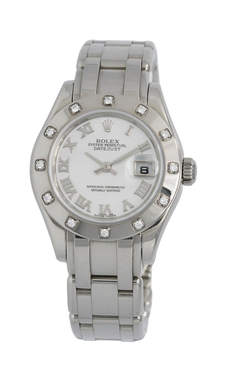 Rolex Lady-Datejust Pearlmaster, White Gold with Mother Of Pearl (MOP) Dial. Ref: 80319