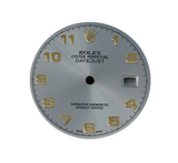 Rolex Datejust Dial in Grey with Arabic Numerals. For 16233, 16203 & Others