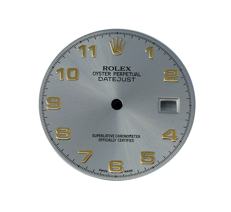 Rolex Datejust Dial in Grey with Arabic Numerals. For 16233, 16203 & Others
