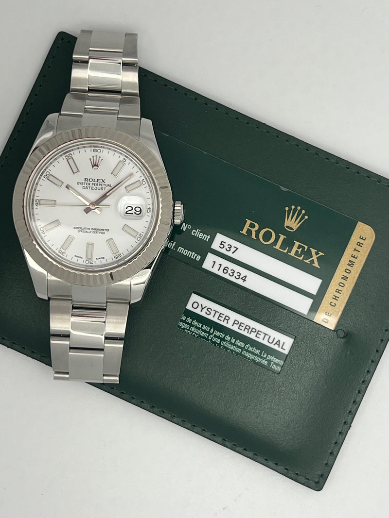 Rolex Datejust II, White Baton Dial. Ref: 116334 (Papers 2014)