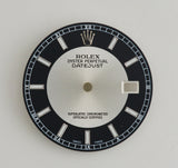 Rolex Datejust Black Silver Bullseye Dial. For 16234 and others