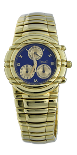 Piaget Tanagra Yellow Gold Chronograph, Blue Dial. Ref: 14081M401D