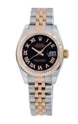 Rolex Lady-Datejust Steel & Rose Gold, Black Roman Numeral Dial. Ref: 179171 (2009)