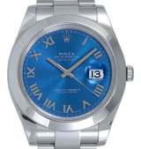 Rolex Datejust II, Blue Roman Numeral Dial. Ref: 116300 (2014) — watch photographed by Tempvs Watches