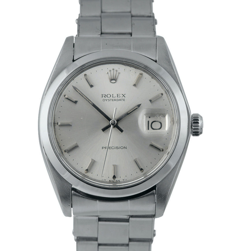 Rolex Oysterdate Steel Watch with Silver Dial, Ref: 6694