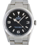 Rolex Explorer I, Engraved Rehaut RRR. Ref: 114270 ( Warranty Card 2008) — watch photographed by Tempvs Watches